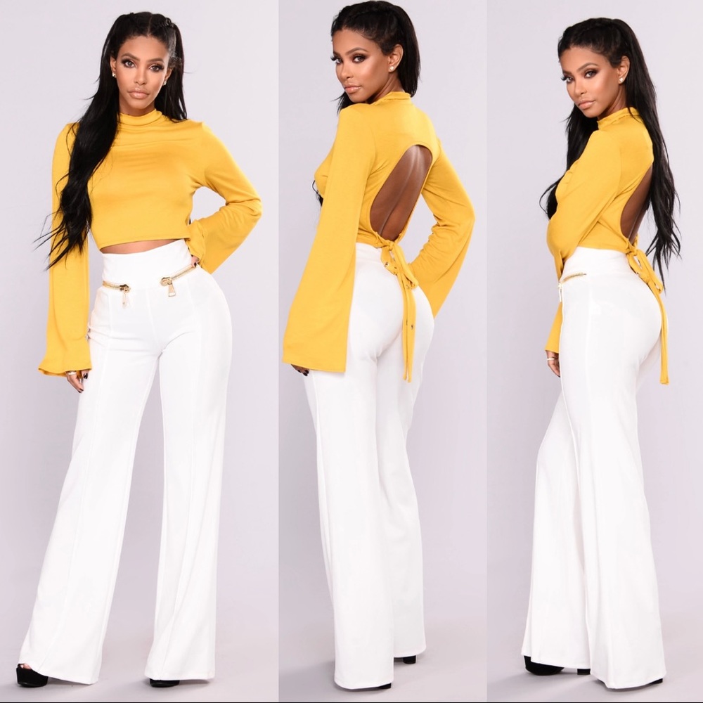 Over Sized Zipper Pants - White - XS